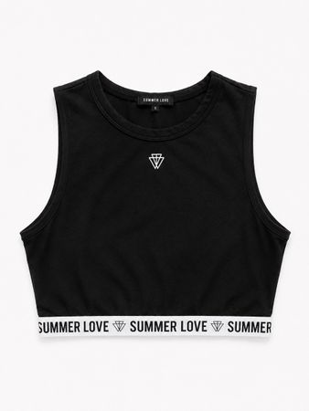 Summer Love Crop Top Schwarz/Weiss – Grösse S