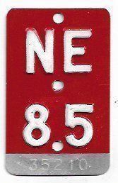 Insegne: Velonummer Neuenburg Neuchâtel NE 85 – Usato da Bülach venduto da gmstart