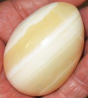 Deko - Heilstein W-65 – Ägyptischer Alabaster - Ei 4 x 6 cm
