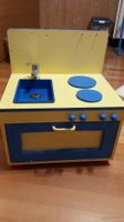 Kinderspielküche Holz gelb blau guter Zustand, 