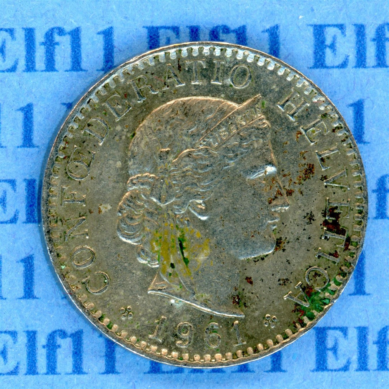 Tutti le monete: CHF___0.20 1961 ss 20 Rappen – Usato da Widnau venduto da Elf11