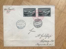1931 Liechtenstein. Zeppelinflug nach Leipzig