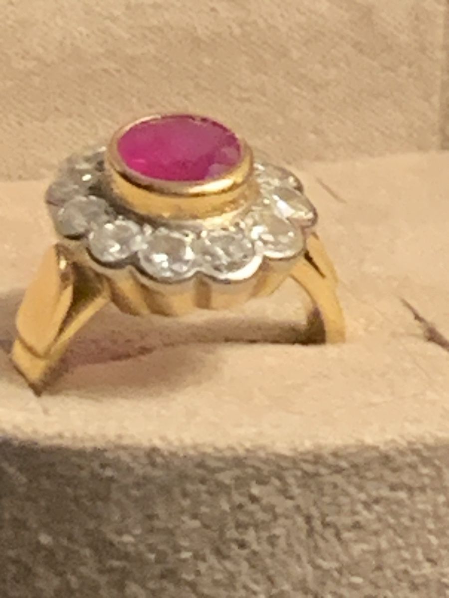 Anelli: Bague vintage Rubi et diamants – Usato da Lausanne venduto da DyDy33