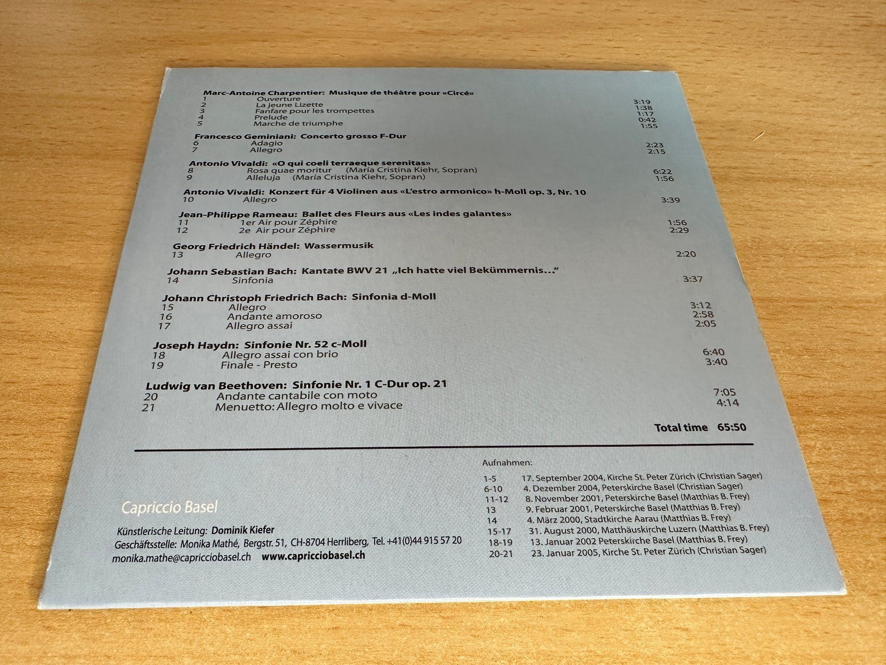 CD: Capriccio Basel - Portrait - Live Konzertmitschnitte – Usato da Rikon im Tösstal venduto da Alpenmutz 1
