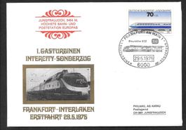 Eisenbahn Sonderbrief Zug Frankfurt-Interlaken 29.5.1975