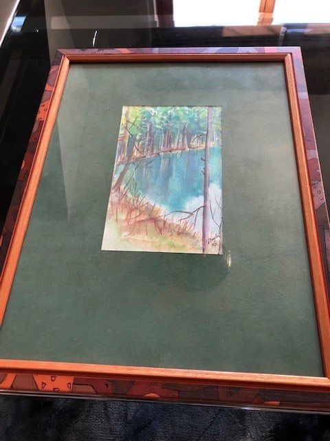 Dipinti: Landschaft, Wald mit See - Aquarell A1 – Usato da Bösingen venduto da Lorak2612 3