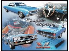 Blechschild-CHEVROLET SUPER SPORT 1967 - 30 x 40 cm