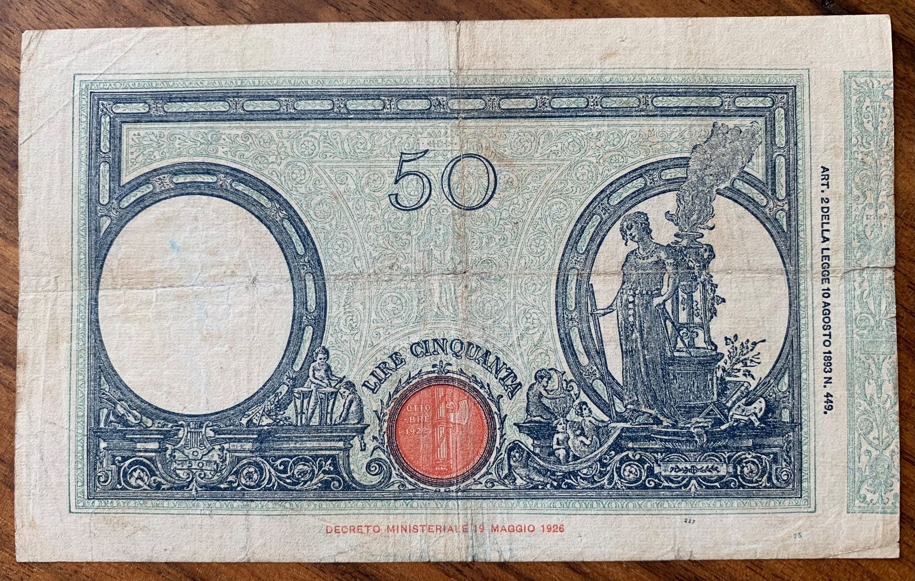 Banconote: Banknote Italien 50 Lire 1934 – Usato da Opfikon venduto da BananaGio01 1