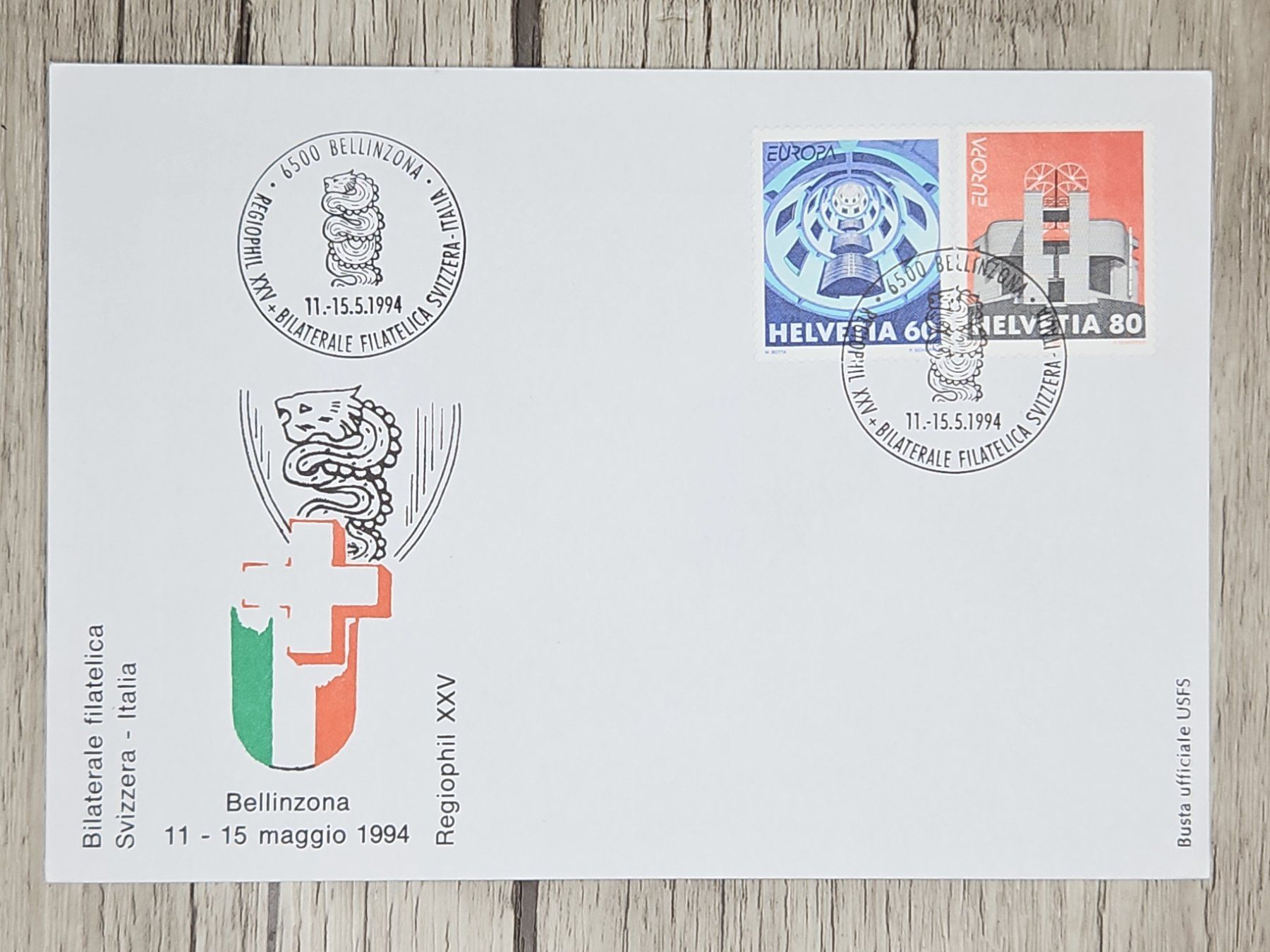 Tutti i francobolli: CL09 Enveloppe + Timbre Suisse 1994 – Usato da Cousset venduto da Patrick_Collections