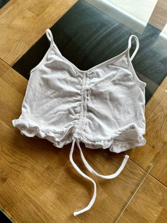 Crop top blanc bretelles FB sister T.S