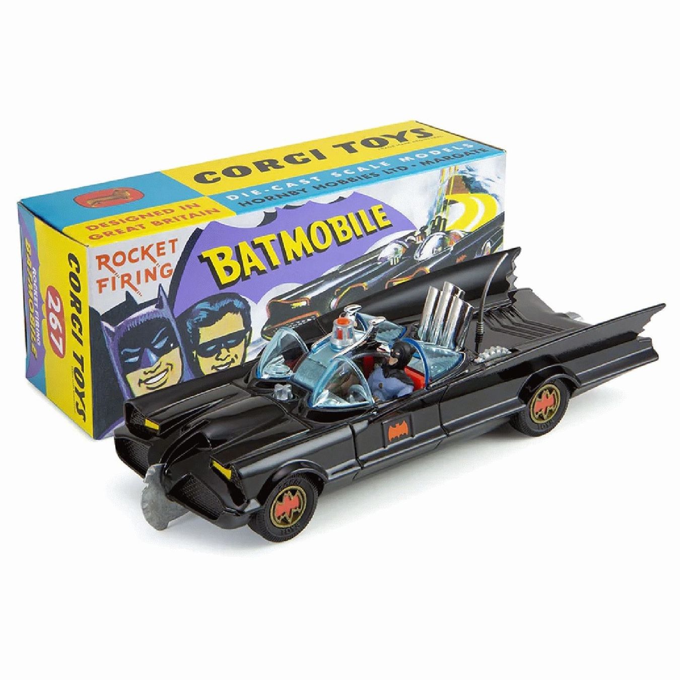 Corgi Toys Modellini d'auto: BATMOBILE mit Batman und Robin 1:46 CORGI – Nuovo e nell'imballaggio originale da Suhr venduto da Moebelsiralfred