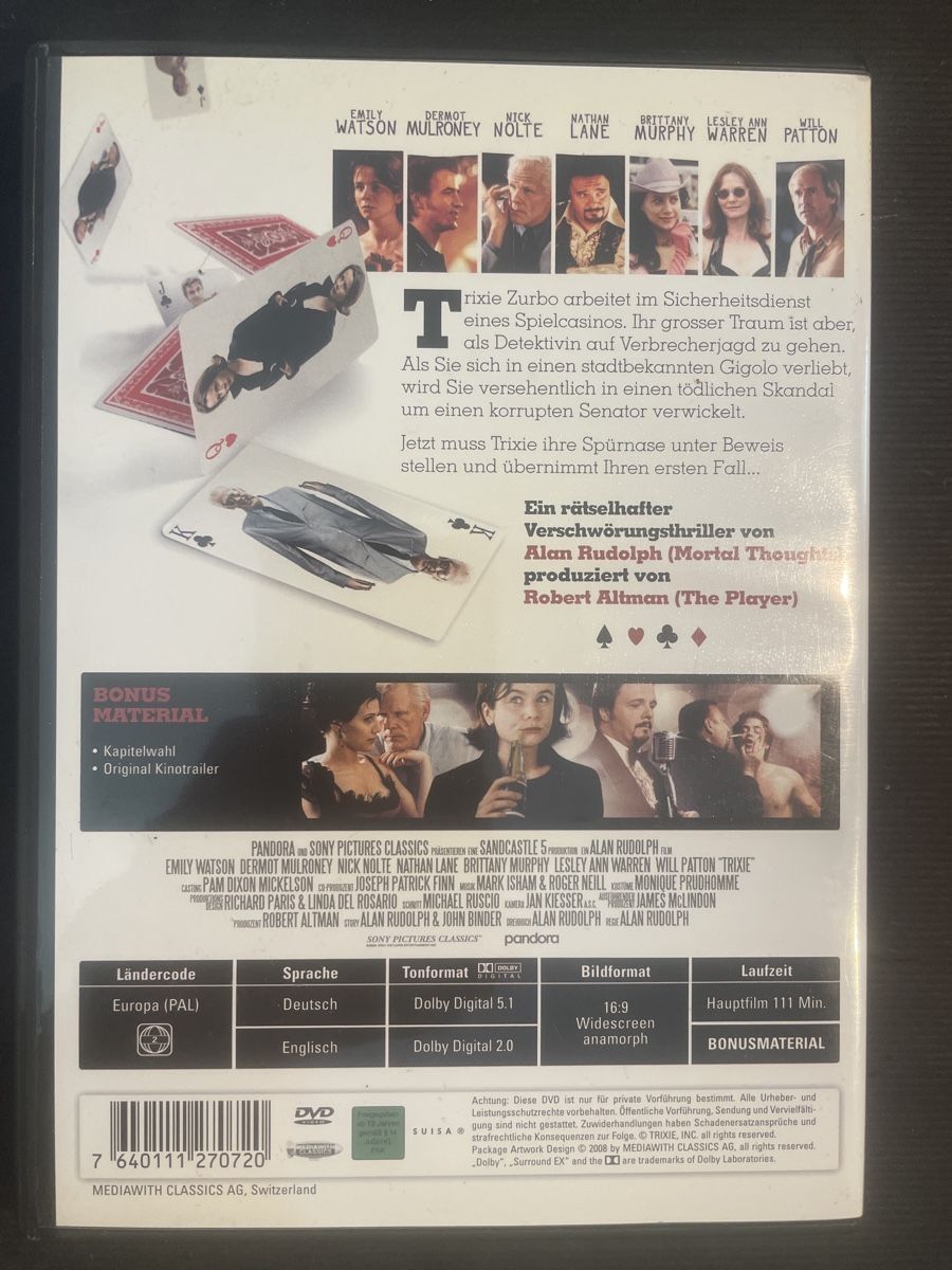 Tutti i DVDs: Trixie, mit Nick Nolte von Robert Altman – Usato da Winterthur venduto da machmaschine 1