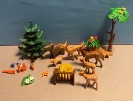 Playmobil Reh Familie und wenig andere Tiere mit Zubehör