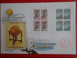 MAXI FDC LUXE Ersttagsbrief BLOCK CROIX_ROUGE France 1982