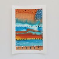 Aquarell Original Abstrakt - 14.5 x 20.5cm