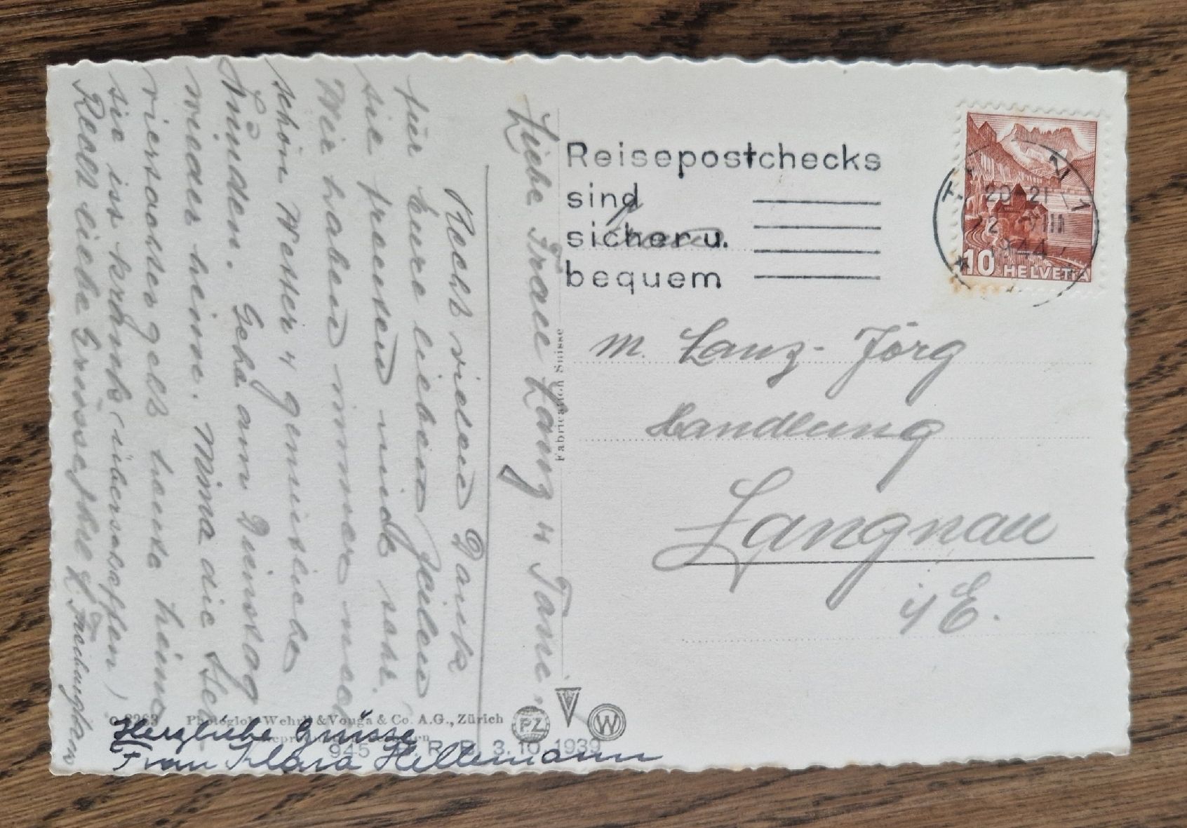 Cartoline postali: Hilterfingen am Thunersee 1944 – Usato da Ebikon venduto da Donar50 1