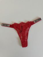 Victoria's Secret Thong Red Lace Size M New