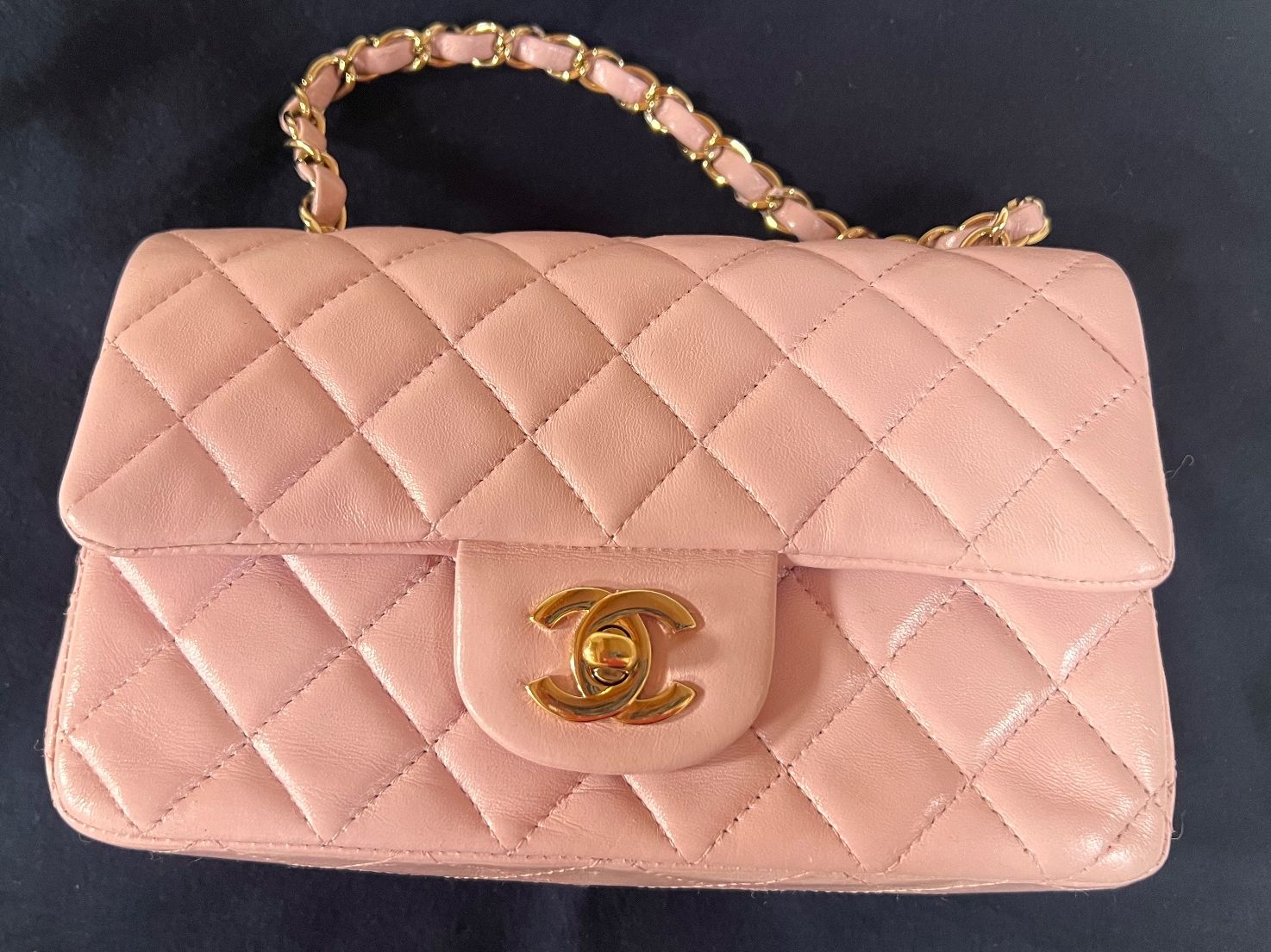 Chanel Borse: Chanel Mini Rectangular Flap Bag Pink Leather Authentic – Usato da Zürich venduto da amber123 6