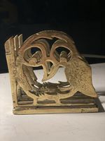 Mid Century Serviettenhalter Eule Messing 