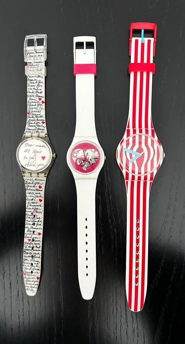 Swatch Uhren: 3er Set Swatch Special Uhren Muttertag & Valentinstag – Gebraucht aus Glattfelden von Minoux