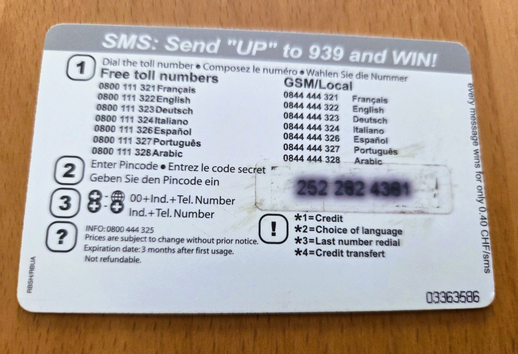 Schede telefoniche: PREPAID - SCHWEIZ – Usato da Brüttisellen venduto da Nighttrain 1