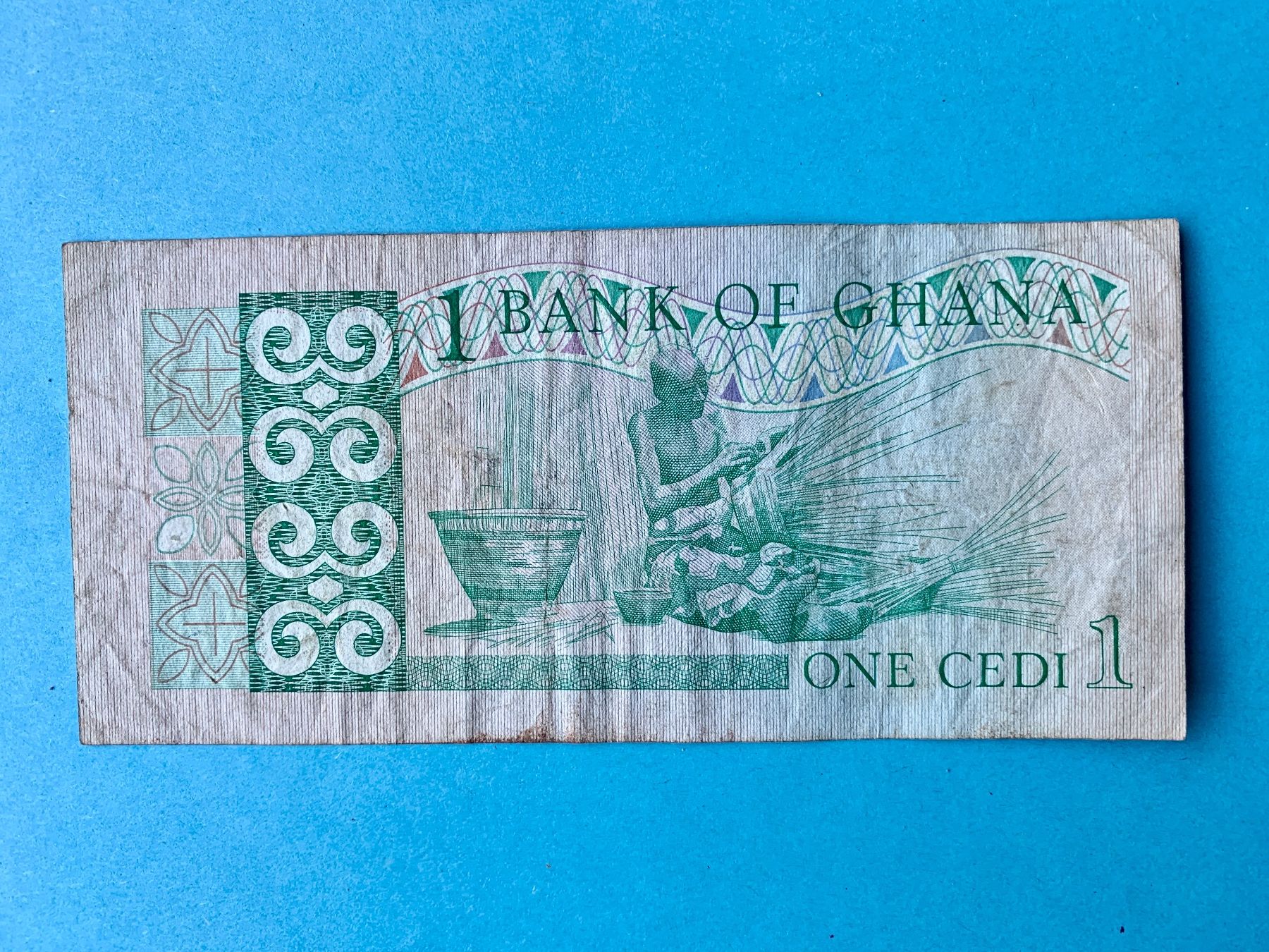Banknoten: GHANA - One Cedi 6th March 1982 – Gebraucht aus Le Lignon von Trikles 1