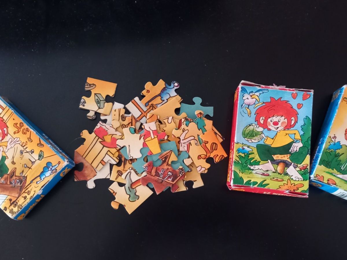 Puzzle: 3 Mini-Puzzles Pumuckl 24 Teile, Vintage – Usato da Nänikon venduto da Haexli_70 2