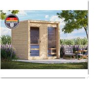 Saunahaus Hycore 2, naturbel. 9kW extern - Gratis Versand