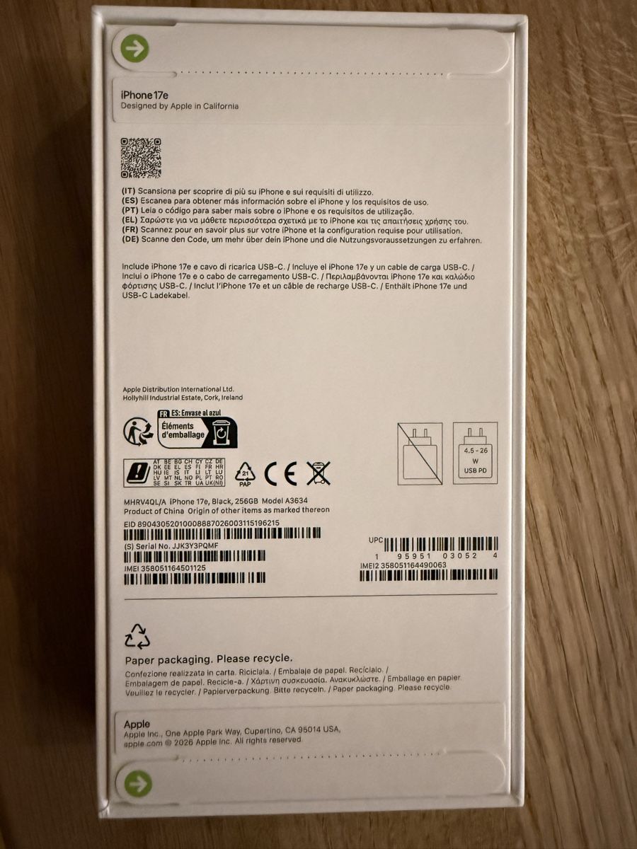 Apple Telefoni cellulari / Smartphones: IPhone 17e black 256GB – Nuovo e nell'imballaggio originale da Scherzingen venduto da mar_f6q6 2