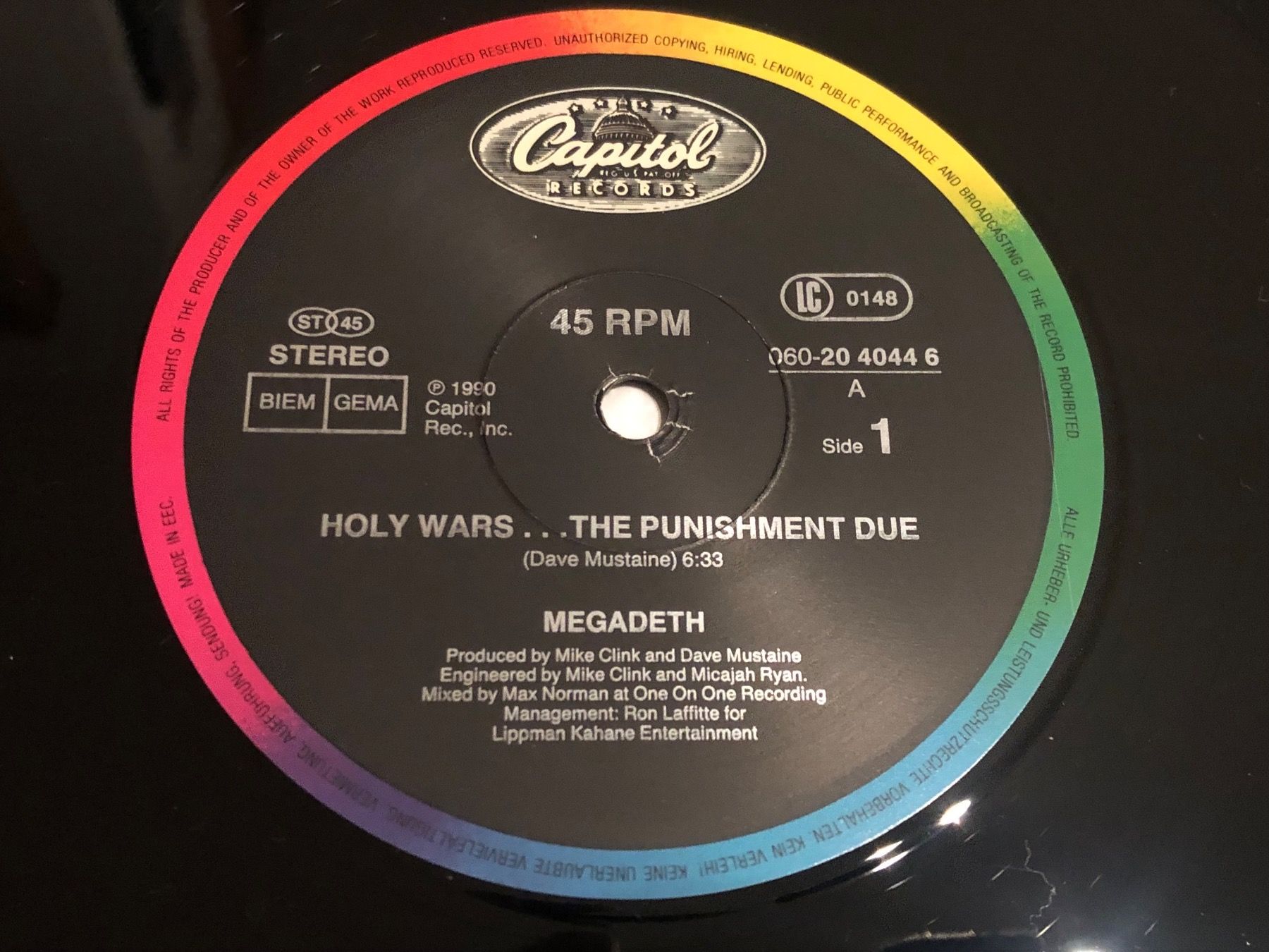 Schallplatten: Megadeth. Maxi 45 Rpm. 1990. Holy Wars – Gebraucht aus Faulensee von Mizuno06 2