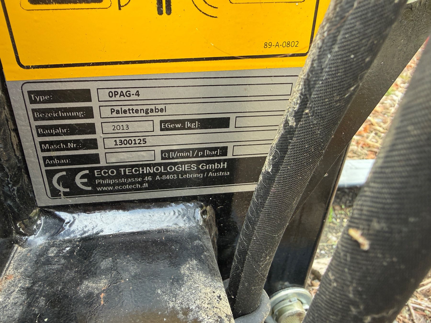 Attrezzi per il carico: Palettengabel Ecotech OPAG-4 – Usato da Bützberg venduto da Wuethrich4922 3