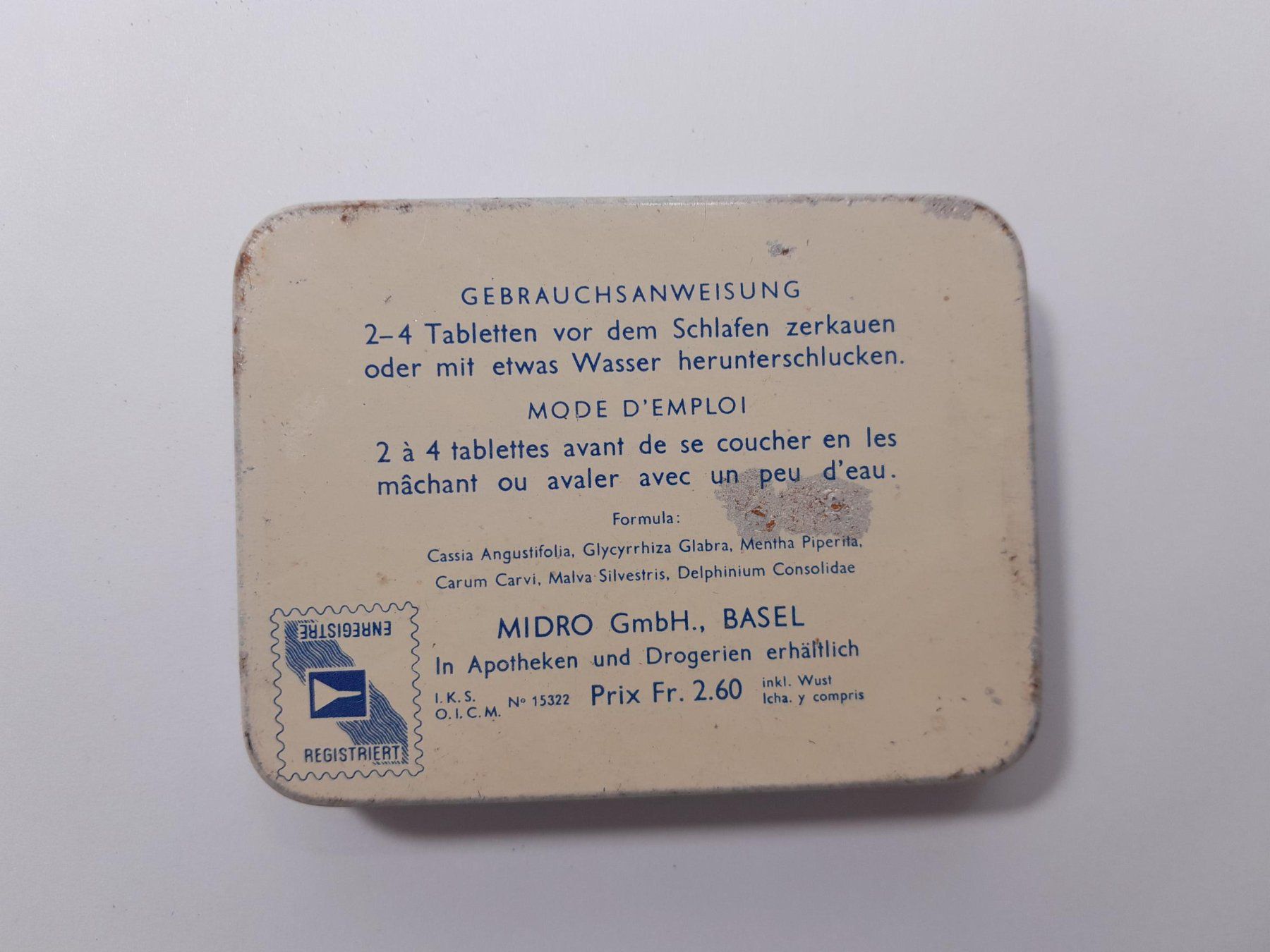 Dosen: Vintage Blechdose / Dose / Midoro Tabletten – Gebraucht aus Männedorf von Bel-view 1