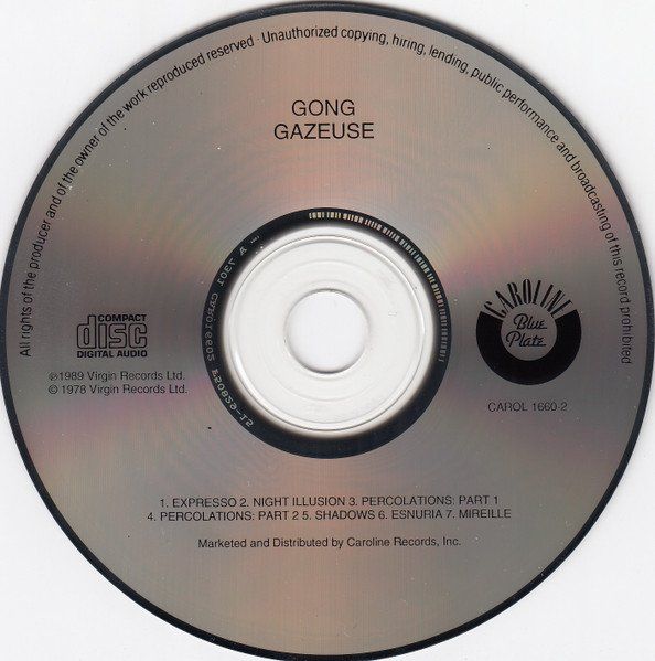 CD: Gong – Gazeuse! - b – Usato da Brittnau venduto da Zibu 2