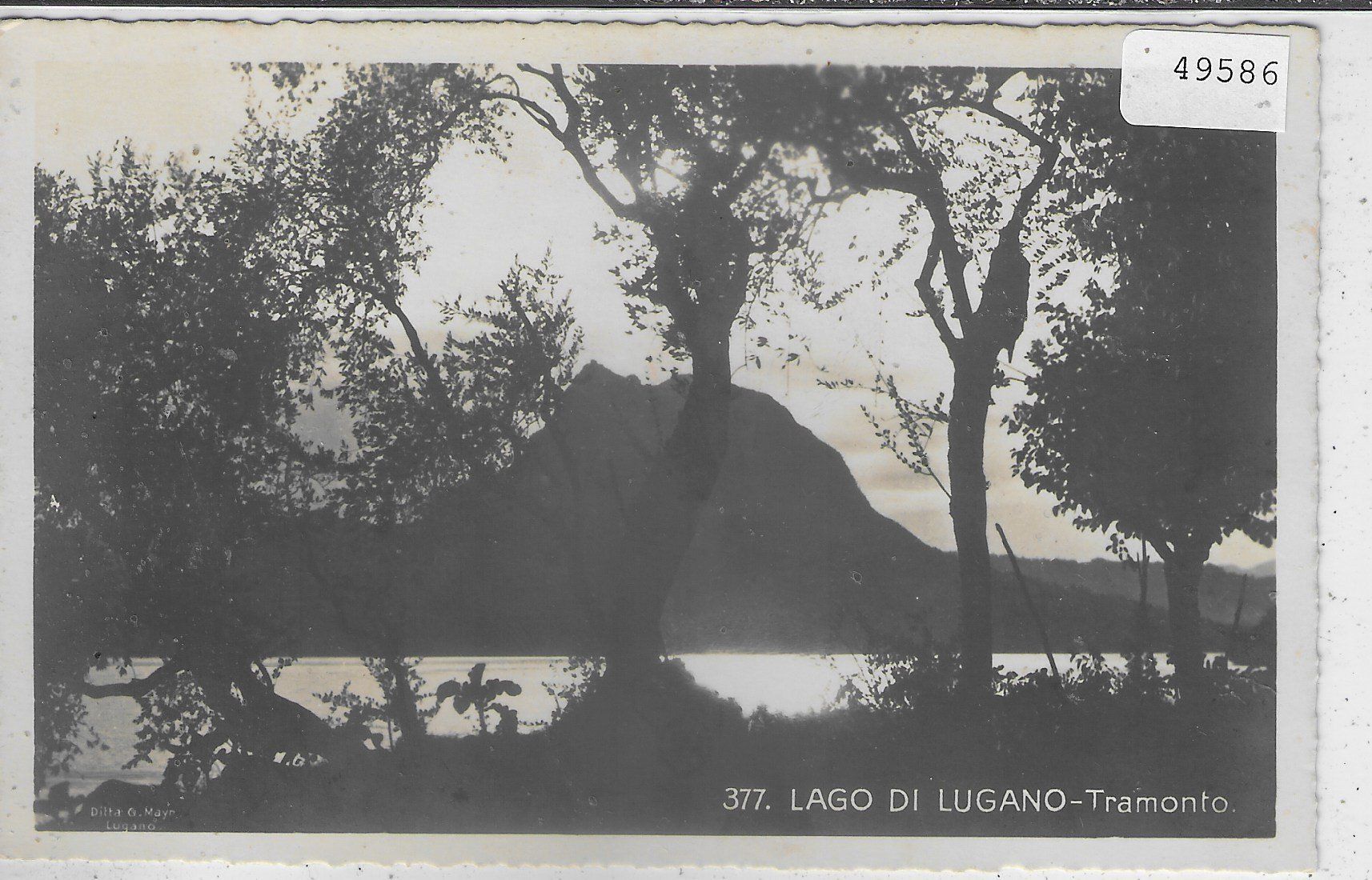 Cartoline postali: Lago di Lugano - Tramonto – Usato da Ettingen venduto da Kartenplanet