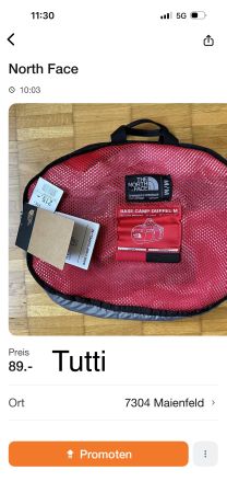 North Face duffel G M