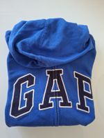 Sweat a capuche zippé bleu avec logo Cap