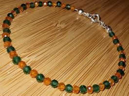 Armkette Jade&Zirkon facettiert 18,8cm. / Ø3mm.