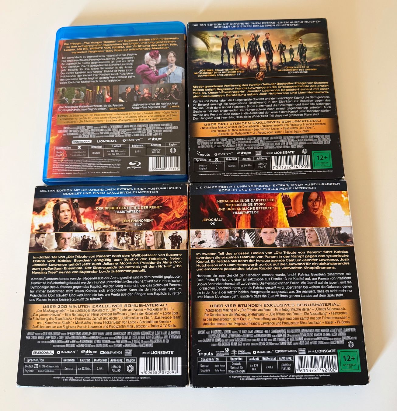 Tutti i DVDs: Die Tribute von Panem 1-4 Blu-ray Set – Nuovo (secondo la descrizione) da Altstätten SG venduto da sheamus 1