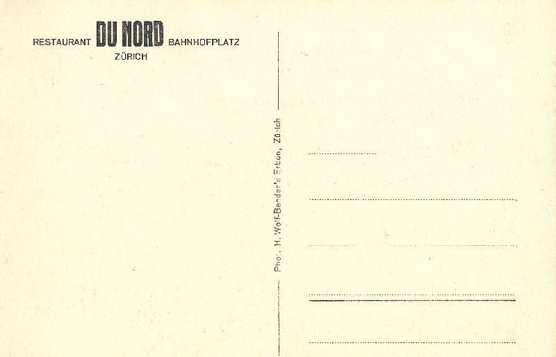 Cartoline postali: Zürich - Hotel du Nord + c1965 – Usato da Emmenbrücke venduto da teestube 1