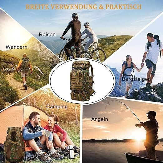 Zaini: Outdoor Taktischer Rucksack 80L – Nuovo e nell'imballaggio originale da Geneve venduto da Titi2008 7