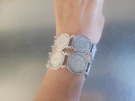 Silber-Armband mit alten 50Rp. Stücke, Unikat