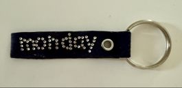 Origineller Schlüsselanhänger mit Strass „monday“ schwarz