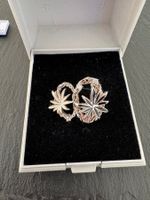 925 Silber Ring RG57 Sternblüten mit Kristallen