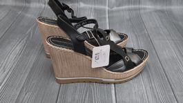 Marina Seval Plateau Keil-Sandaletten - 40 - Echtleder