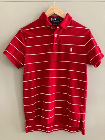 Polo Ralph Lauren Shirt, rot/weiss gestreift, Gr. S