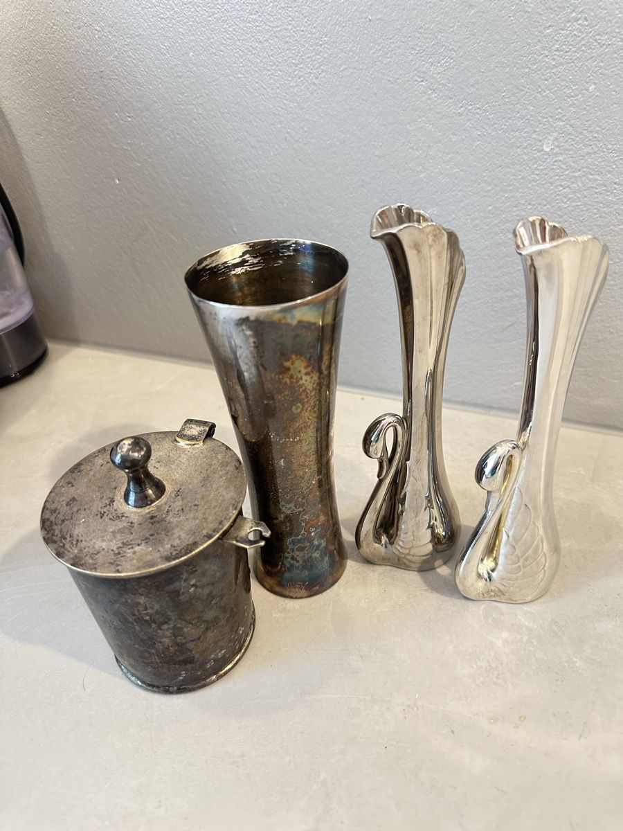Tutte le decorazioni: Vintage Konvolut versilberte Metallwaren – Usato da Nebikon venduto da Vanessa2003 1