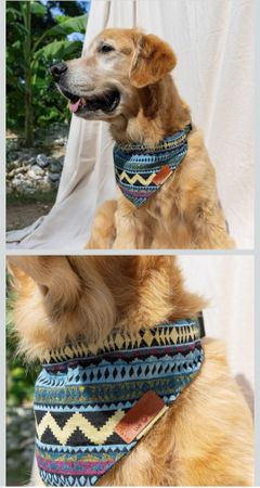 Hundehalstuch Made by Nami, buntes Muster, Grösse S 