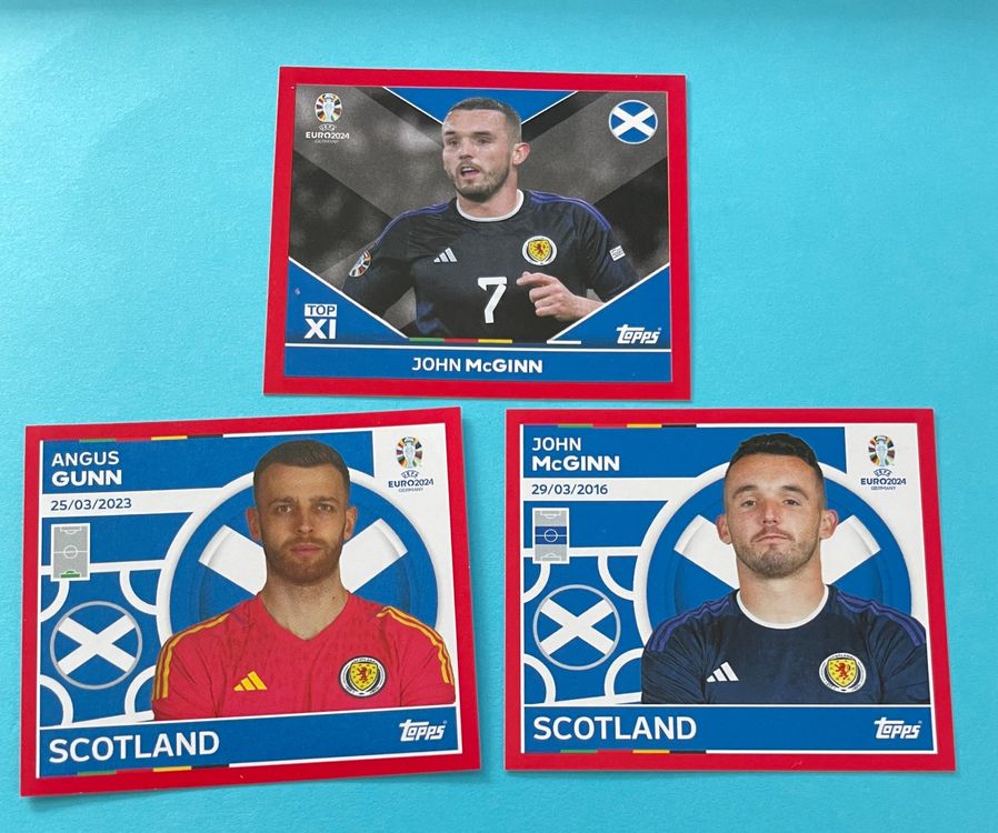 Topps Euro 2024 Sticker Schottland 3x- SCO TOP1, SCO4, SCO15 (Gebraucht ...