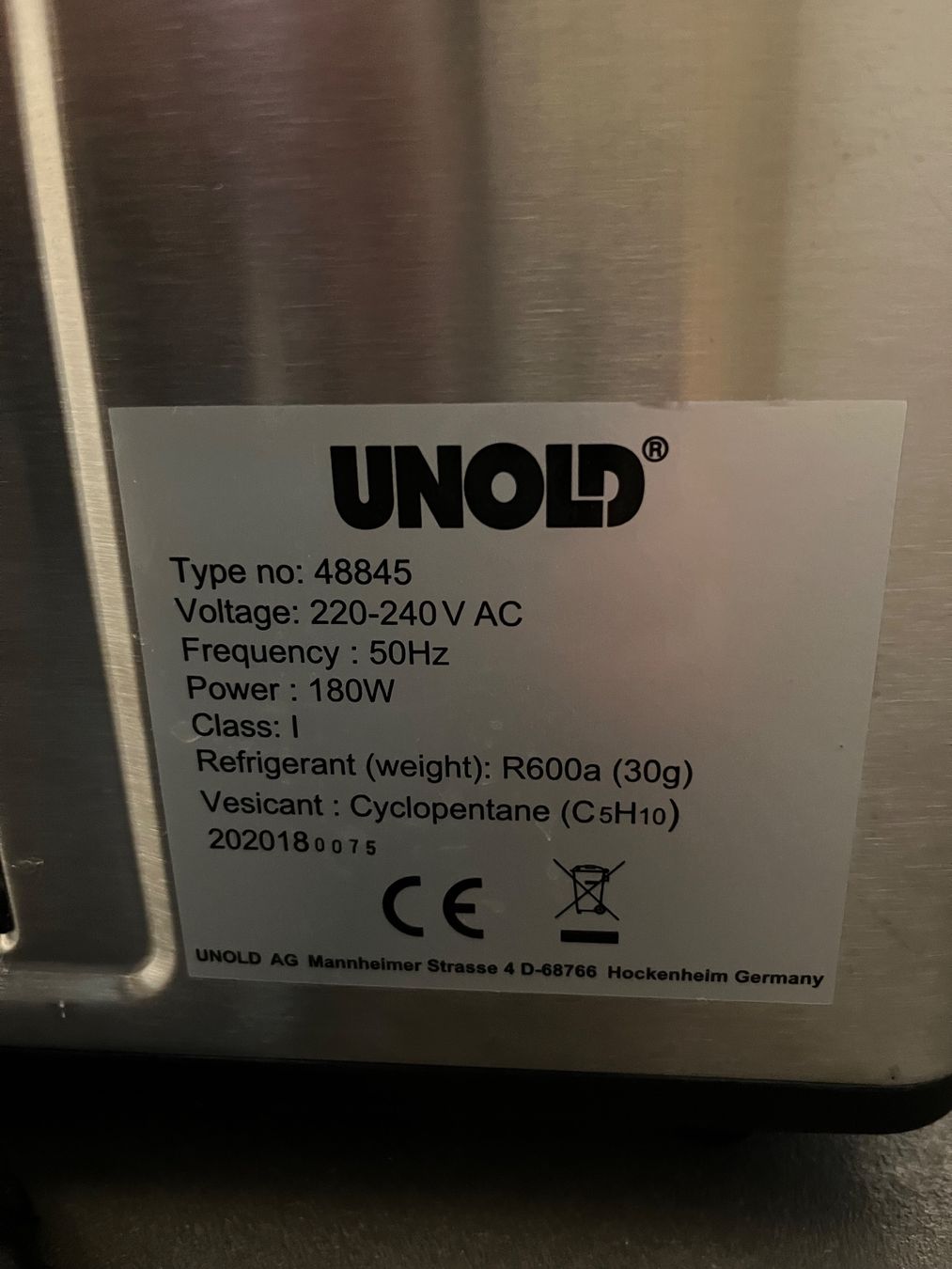 Appareils de cuisine: Eismaschine Unold 48845 – Neuf (Voir description) à Schenkon par Werroth 2