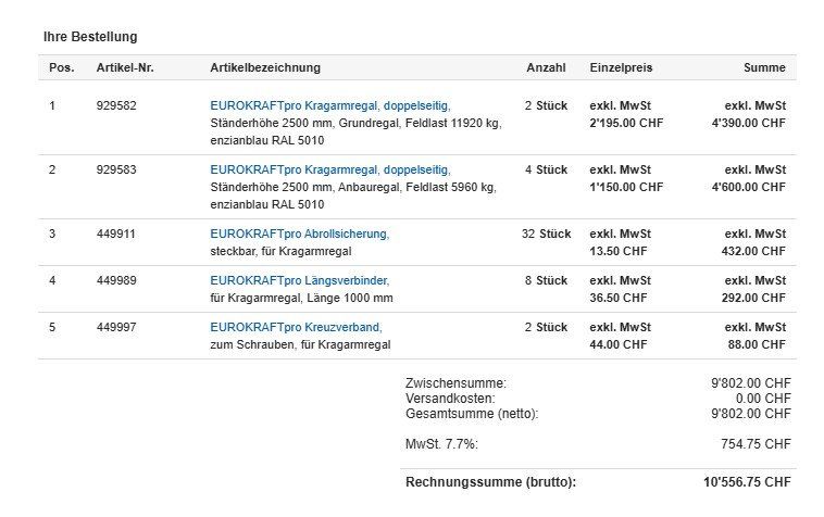 Scaffali: Kragarmregal - doppelseitig Eurokraft – Usato da Trimbach venduto da Tripoli_Trimbach 7